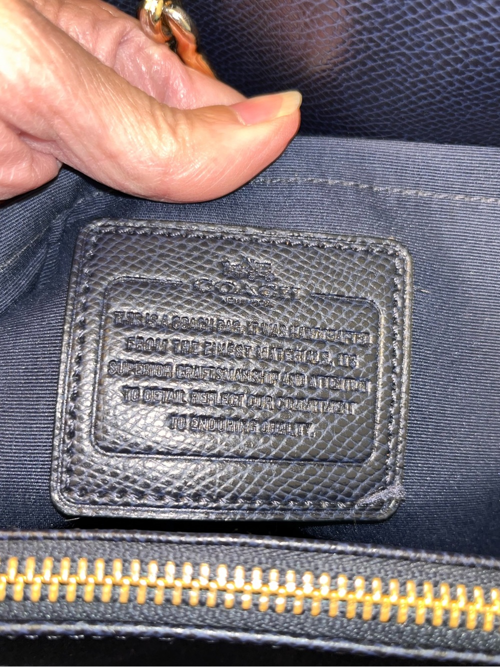 Coach Margot Studded Carryall Midnight Blue Leather F35274 Excellent Condition - Picture 9 of 13